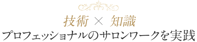 「技術×知識　プロフェッショナルのサロンワークを実践